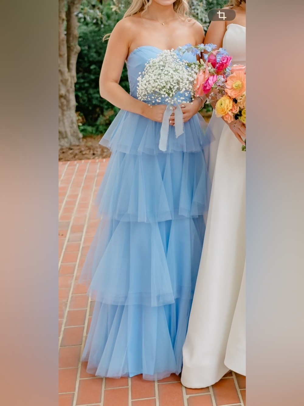 Symphony Light Blue Tiered Tulle Maxi Dress
